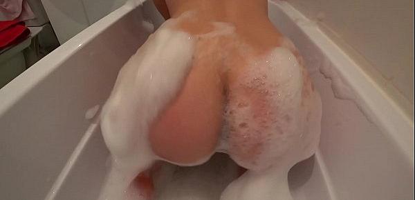  Juicy ass in soap foam, mother with strapon fucked daughter in anal, lesbians.